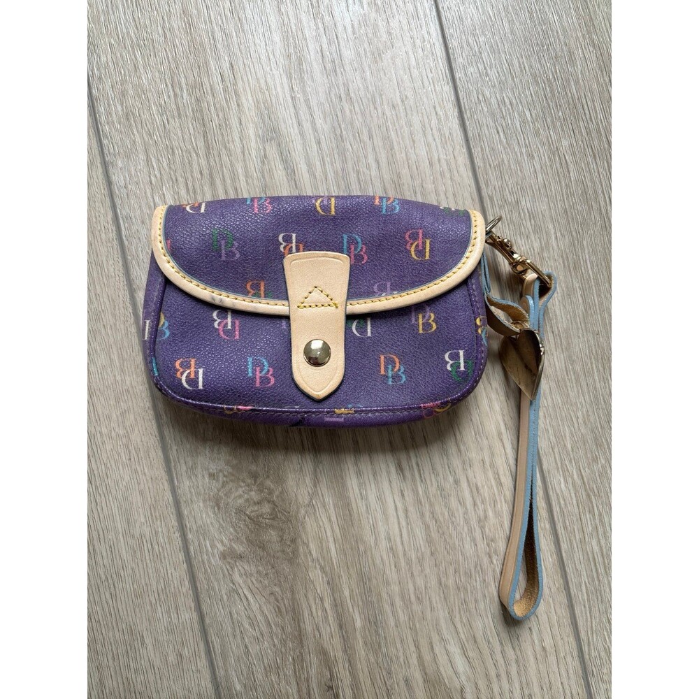 Vintage Dooney and Bourke Wristlet 90s Y2K Retro Boho Lilac colorway hangtag
